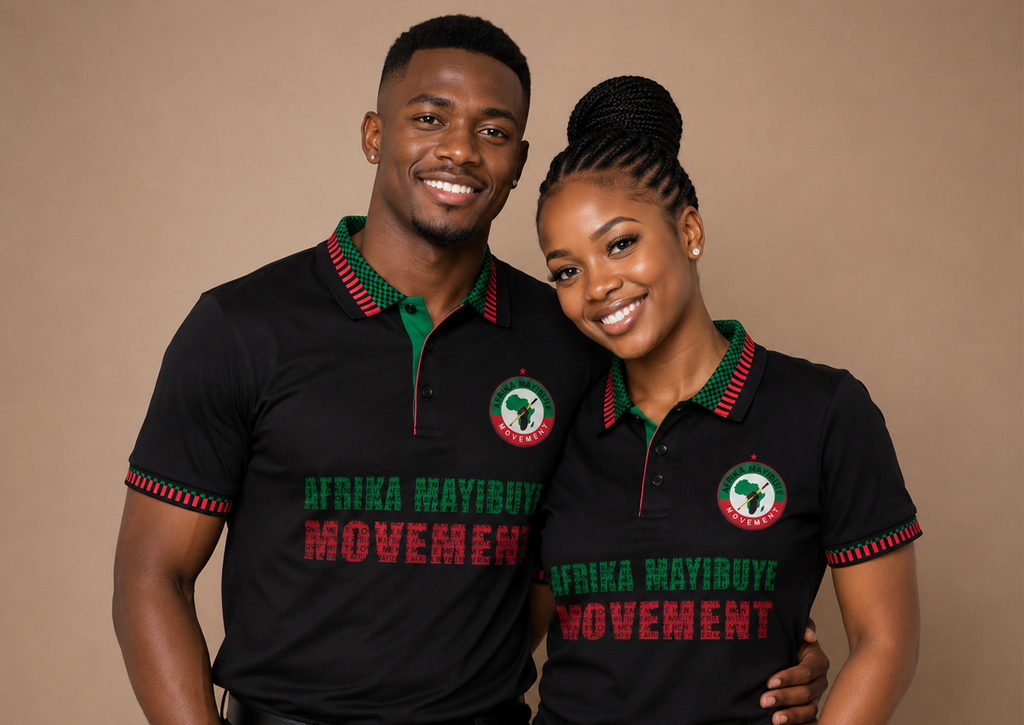 Mayibuye Black Golf T-shirt