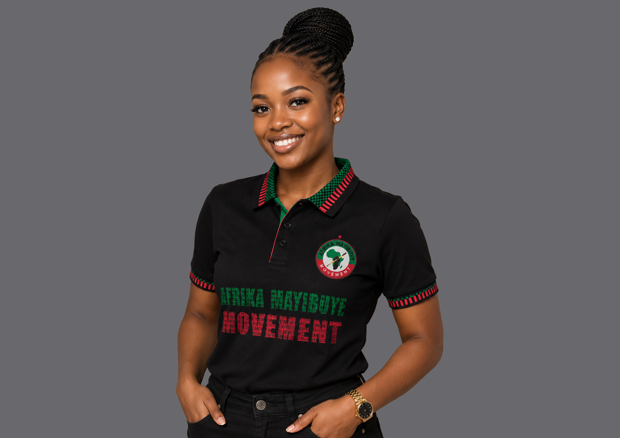 Mayibuye Black Golf T-shirt