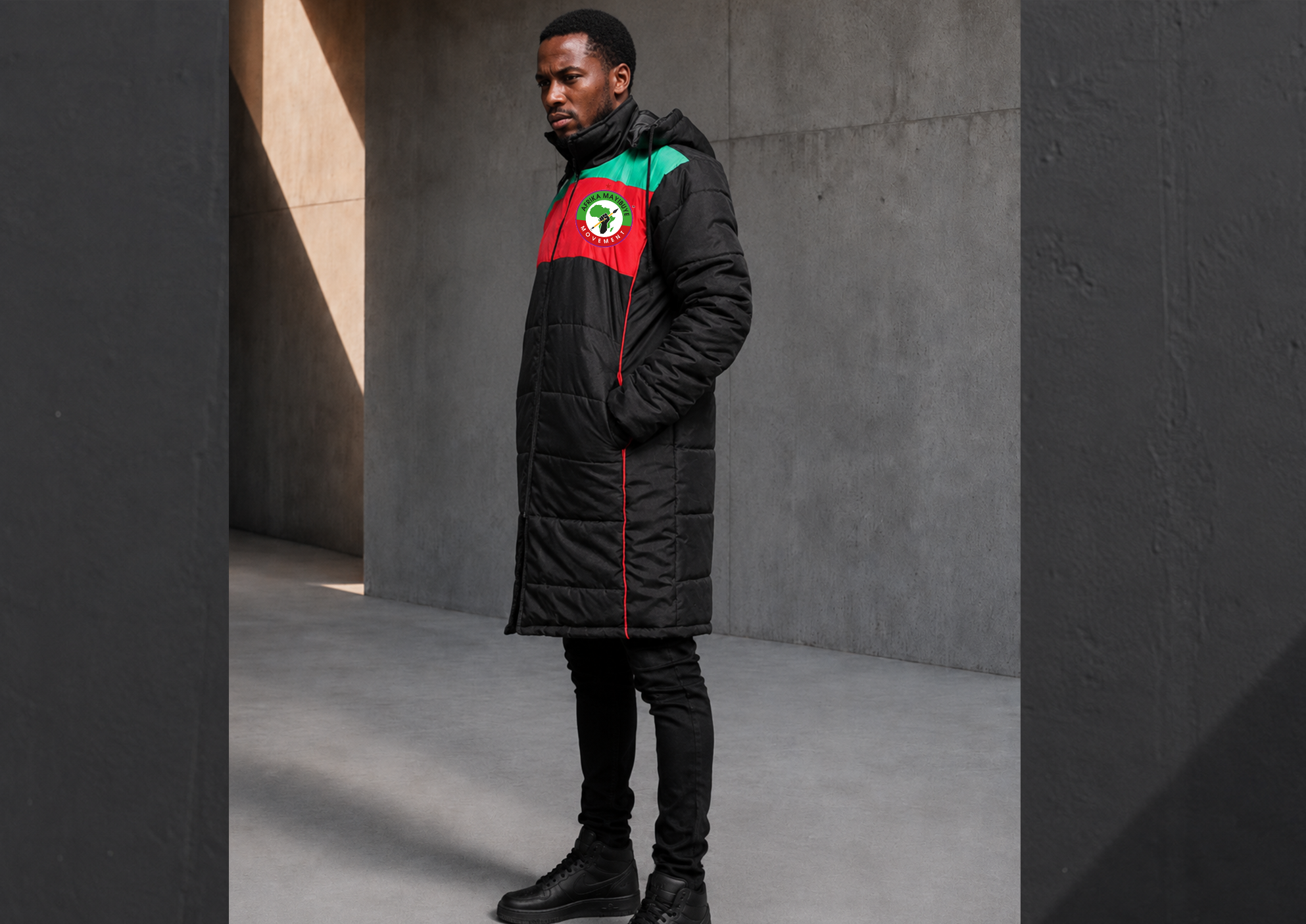 Afrika Mayibuye Long Puffer Bomber Jacket