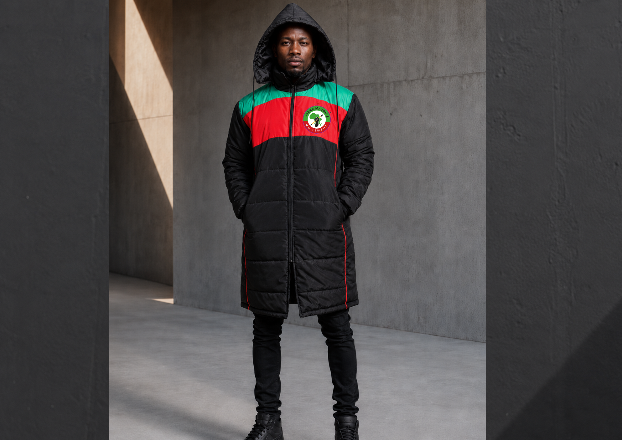 Afrika Mayibuye Long Puffer Bomber Jacket