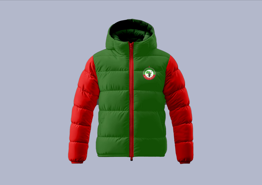 Puffer Jacket – Green &amp; Red