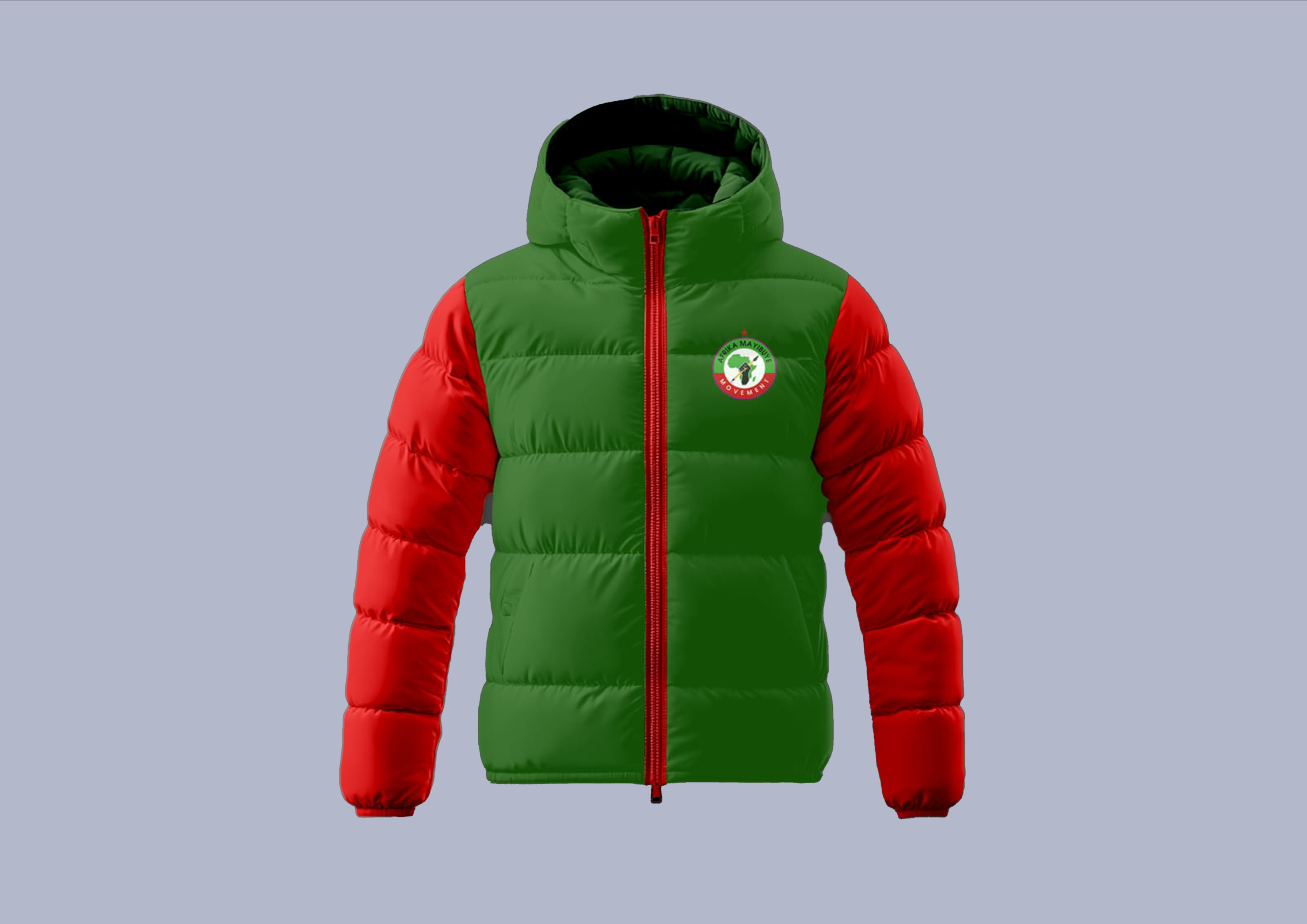 Puffer Jacket – Green &amp; Red