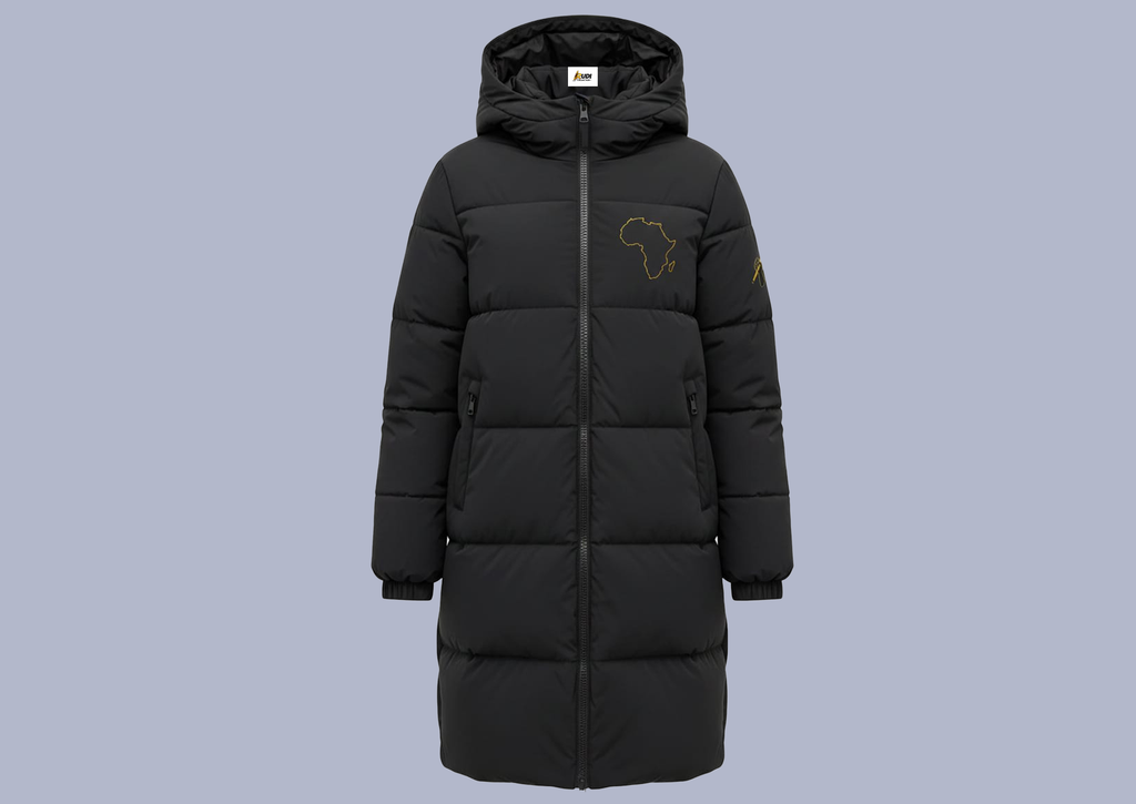 Black long Mayibuye  bomber Jacket