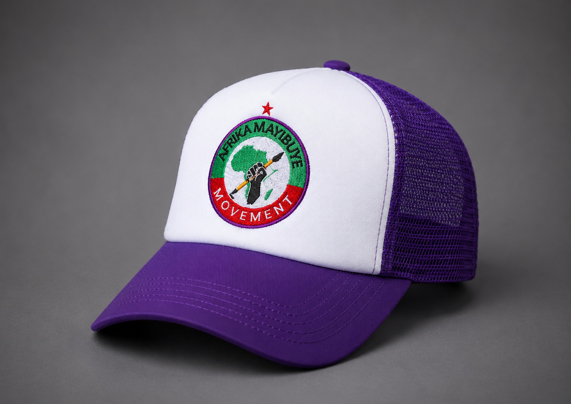 PURPLE AND WHITE CAP
