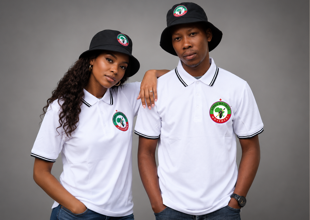 Afrika Mayibuye White Golf T-Shirt