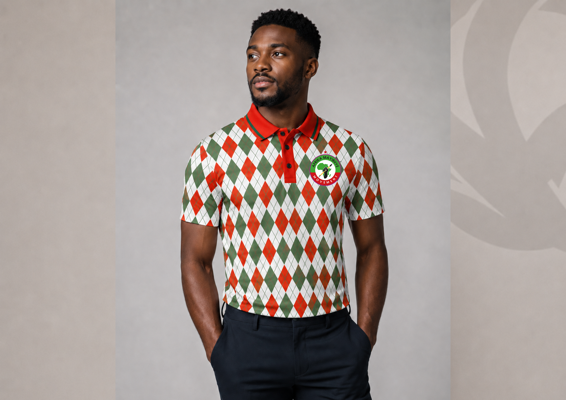 Afrika Mayibuye Patterned Golf T-Shirt
